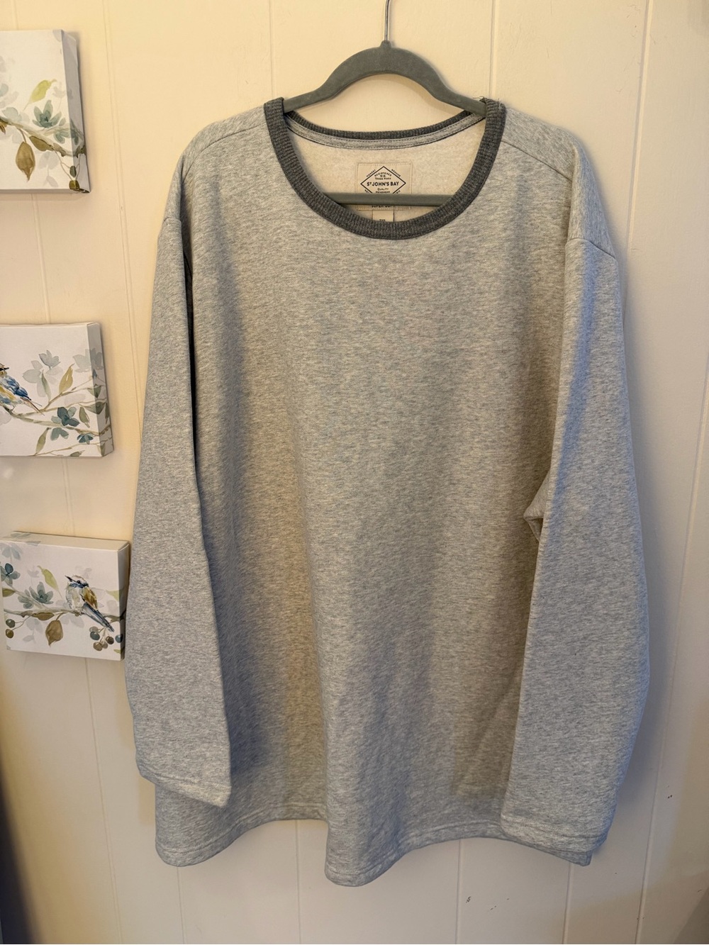St. John’s Bay Men’s 3XL Super Soft Gray Crewneck Sweatshirt NWT $60